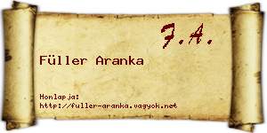 Füller Aranka névjegykártya