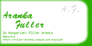 aranka fuller business card