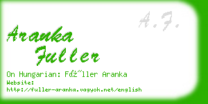 aranka fuller business card